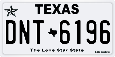 TX license plate DNT6196