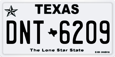 TX license plate DNT6209