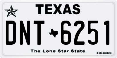TX license plate DNT6251