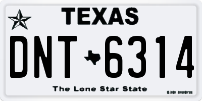 TX license plate DNT6314