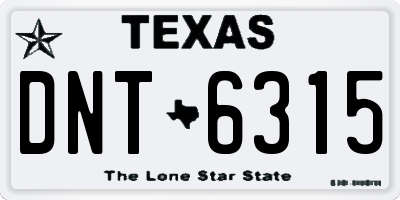 TX license plate DNT6315