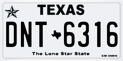 TX license plate DNT6316