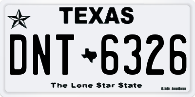 TX license plate DNT6326