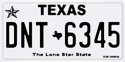 TX license plate DNT6345