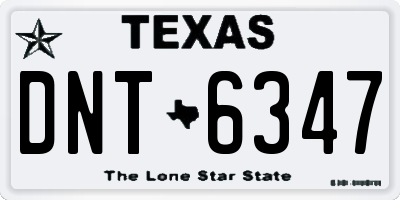 TX license plate DNT6347
