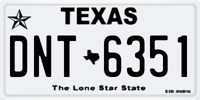 TX license plate DNT6351