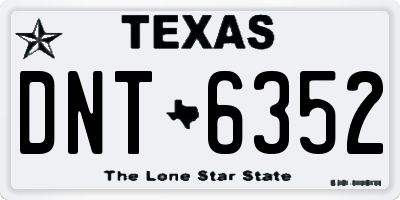 TX license plate DNT6352