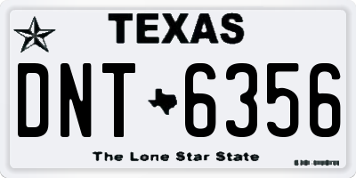 TX license plate DNT6356