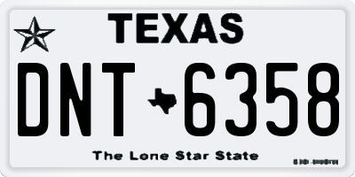TX license plate DNT6358