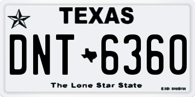 TX license plate DNT6360