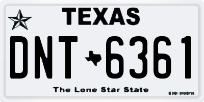 TX license plate DNT6361