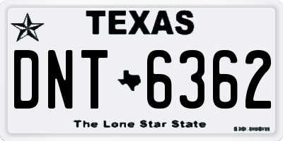 TX license plate DNT6362