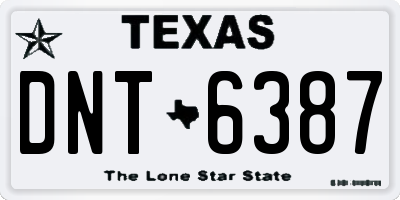 TX license plate DNT6387