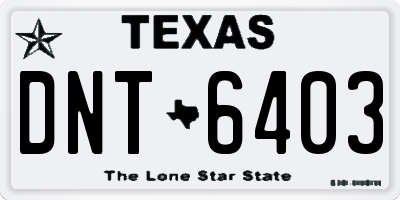 TX license plate DNT6403