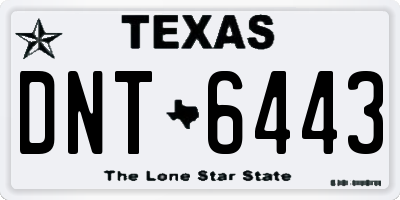TX license plate DNT6443