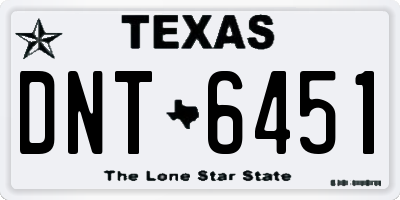 TX license plate DNT6451