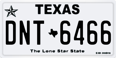 TX license plate DNT6466