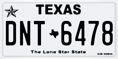TX license plate DNT6478