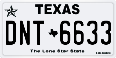 TX license plate DNT6633