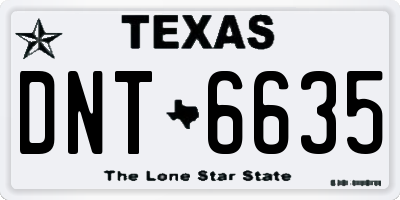 TX license plate DNT6635