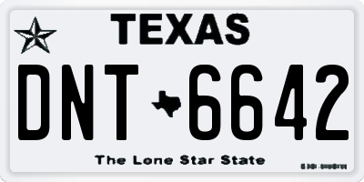 TX license plate DNT6642