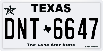 TX license plate DNT6647