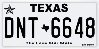 TX license plate DNT6648