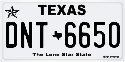 TX license plate DNT6650