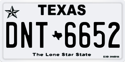 TX license plate DNT6652