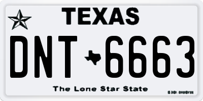 TX license plate DNT6663