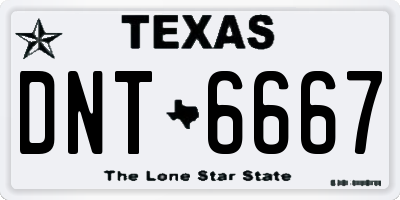 TX license plate DNT6667