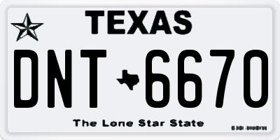 TX license plate DNT6670