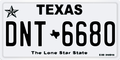 TX license plate DNT6680