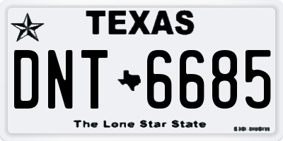 TX license plate DNT6685