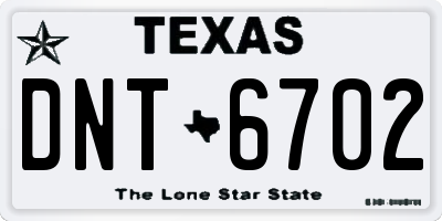 TX license plate DNT6702