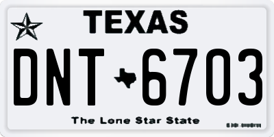 TX license plate DNT6703