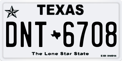 TX license plate DNT6708
