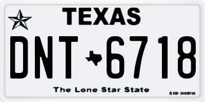 TX license plate DNT6718