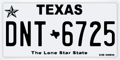 TX license plate DNT6725