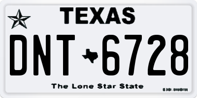 TX license plate DNT6728