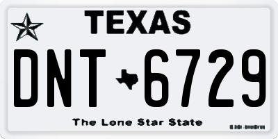 TX license plate DNT6729