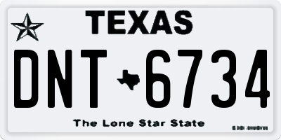 TX license plate DNT6734