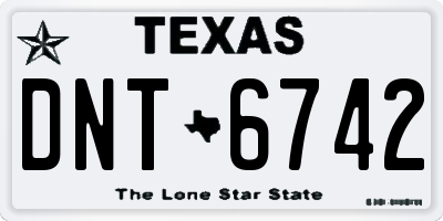TX license plate DNT6742