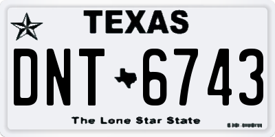 TX license plate DNT6743