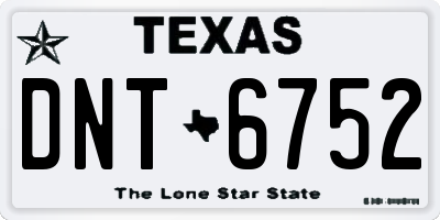 TX license plate DNT6752