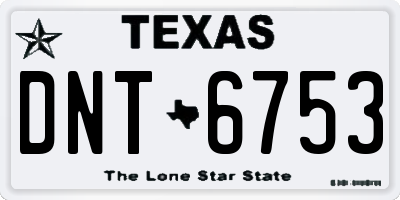 TX license plate DNT6753