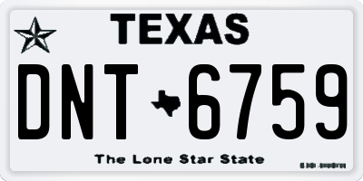 TX license plate DNT6759