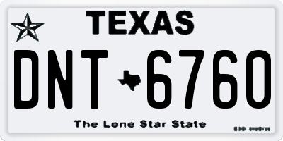 TX license plate DNT6760