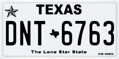 TX license plate DNT6763