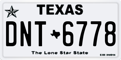 TX license plate DNT6778